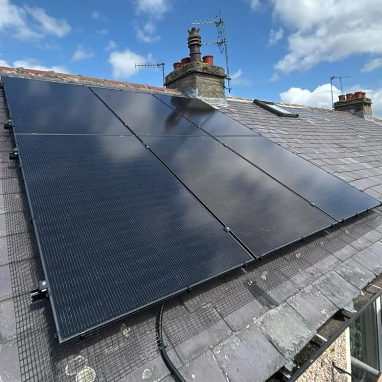 Solar panels installed on a residential roof